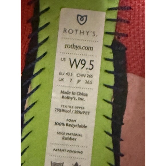 Retired Rothys x Marta Ferri Size 9.5 Flame Azalea Merino Wool Blend Round Toe - Picture 3 of 7